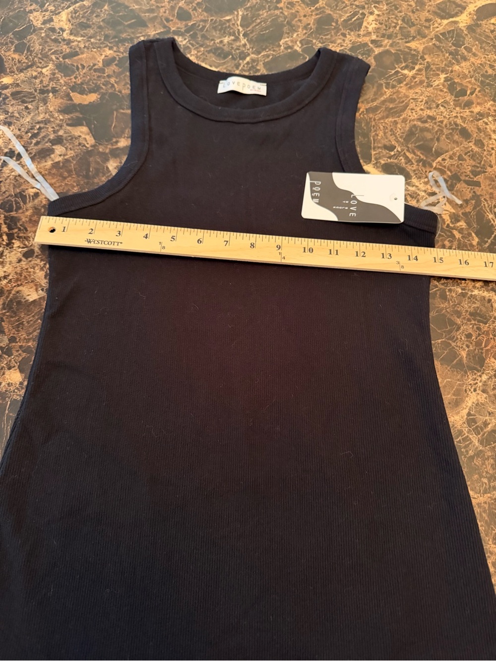 NWT Love Poem Black Ribbed Sleeveless Midi Tank Dress Women’s Size L - Picture 5 of 6